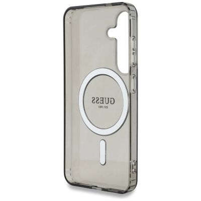 7. Guess Glitter Circle Classic Logo MagSafe Hülle für Samsung Galaxy S25 schwarz