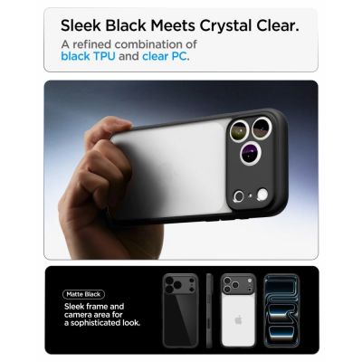 6. Spigen Ultra Hybrid Hülle für iPhone 18 Pro / 17 Pro – Mattschwarz