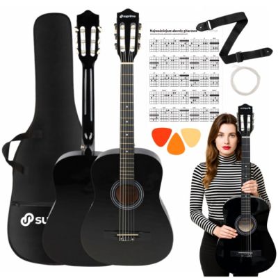 SUPRIMO CGS2 BK 4/4 klassische Gitarre schwarz zum Lernen