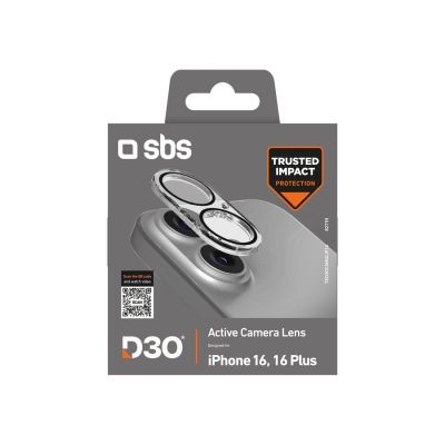2. SBS Active Camera Lens D3O gehärtetes Glas für iPhone 16 / 16 Plus