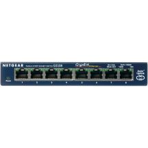 NETGEAR GS108GE Netzwerkkarte, nicht verwaltetes Gigabit-Ethernet (10/100/1000), Blau