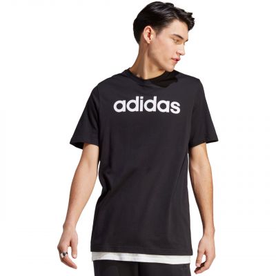 8. adidas Essentials Single Jersey Linear Logo-T-Shirt mit Stickerei M IC9274