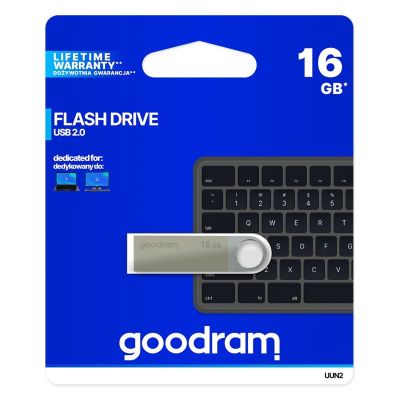 6. GoodRam UUN2 UUN2-0160S0R11 USB-Stick (16 GB; USB 2.0; silber)