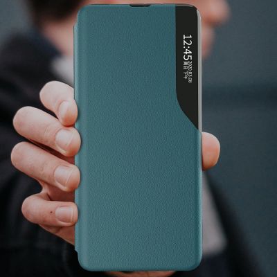 9. Eco Leather View Case booktype case schutzhülle aufklappbare hülle Samsung Galaxy A22 4G blau