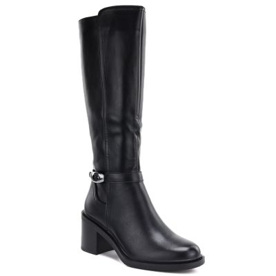 Sergio Leone KZ-14 schwarze gefütterte Stiefel mit hohem Absatz