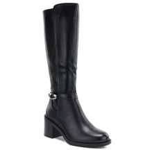 Sergio Leone KZ-14 schwarze gefütterte Stiefel mit hohem Absatz