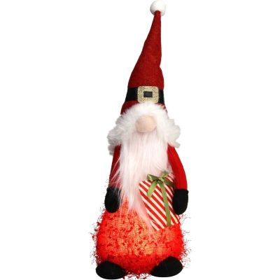 Dekorative Plüschfigur Weihnachtsmann mit LED-Beleuchtung, 51 cm