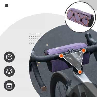 3. Rockbros 30110054005 Lenkertasche für Fahrräder, 2,2 l – Lila