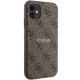 4. Guess GUHMN61G4GFRW iPhone 11 6,1" / Xr braun/braunes Hardcase 4G Collection Leder Metall Logo MagSafe