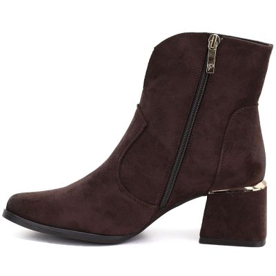 3. Braune Wildleder-Ankle-Boots mit hohem Absatz, Potocki 12422
