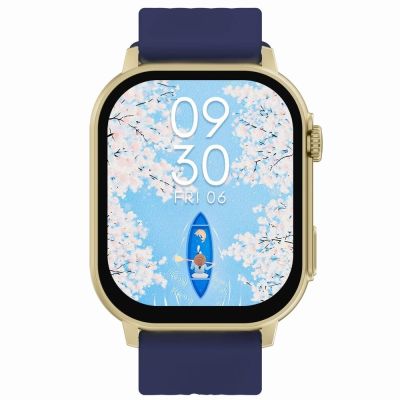 6. GRAVITY GT15-11 Damen-Smartwatch, marineblaues Silikonarmband + goldenes Armband