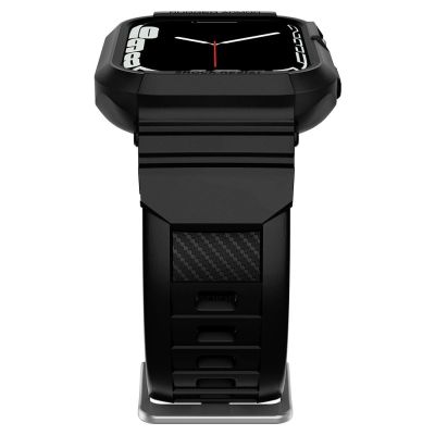 3. Spigen Rugged Armor Pro Hülle mit Armband für Apple Watch 4/5/6/7/8/SE (44/45 mm) – Schwarz