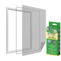 Moskitonetzfenster 150 x 180 cm, weißes Polyester + Klettband