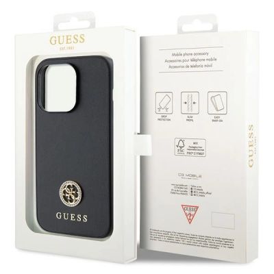 8. Guess GUHCP15LPS4DGPK iPhone 15 Pro 6,1" schwarz/schwarz Hardcase Strass Metall Logo