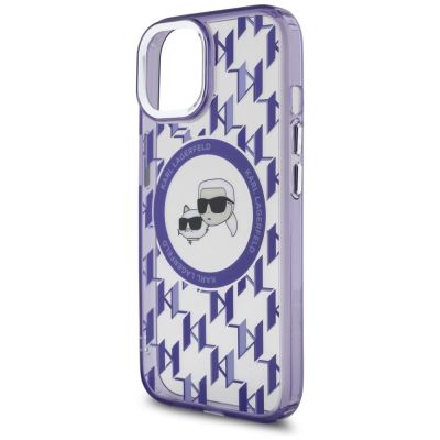 6. Karl Lagerfeld IML Monogram Karl & Choupette Head MagSafe-Hülle für iPhone 15 – Lila