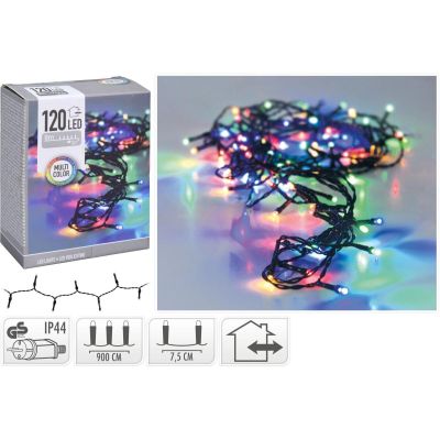 17. Weihnachtsbaumbeleuchtung, 120 LED-Lichterkette, mehrfarbig