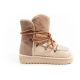 4. D.Franklin Damen Winter Schneestiefel, modisches Fellfutter, braun beige hoch