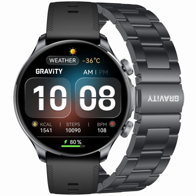 Smartwatch Gravity Schwarzes Armband + Armband GT35-2