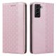 8. Magnetband-Hülle für Samsung Galaxy S22 + (S22 Plus) Tasche mit Geldbörse + Mini-Lanyard-Anhänger Pink