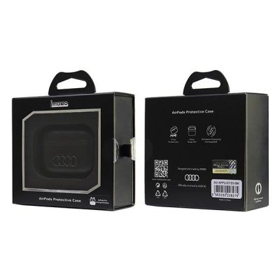 6. Audi Leder Big Logo AirPods Pro 2 Hülle schwarz/schwarz AU-APP2-GT/D3-BK