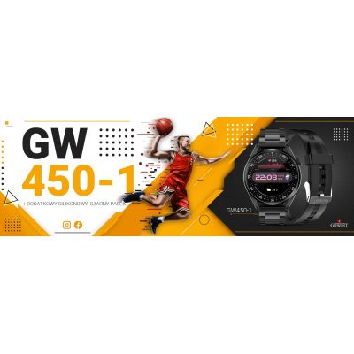 3. GIEWONT Vertex SmartCall GW450-1 Carbon/Carbon Silicone Smartwatch