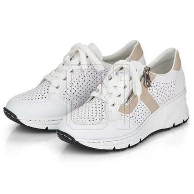 16. Rieker W N6304-80 weiße Lederkeilschuhe