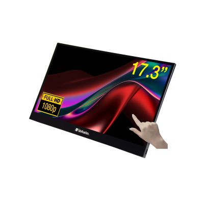 14. Verbatim 49593 Computermonitor 43,9 cm (17,3") 1920 x 1080 Pixel Full HD LCD-Touchscreen Schwarz