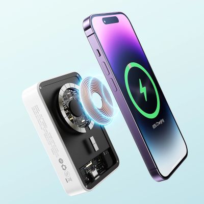 10. Baseus EnerFill FM41 20000mAh 20W Magnetische Powerbank mit USB-C-zu-USB-C-Kabel (30 cm) – Weiß