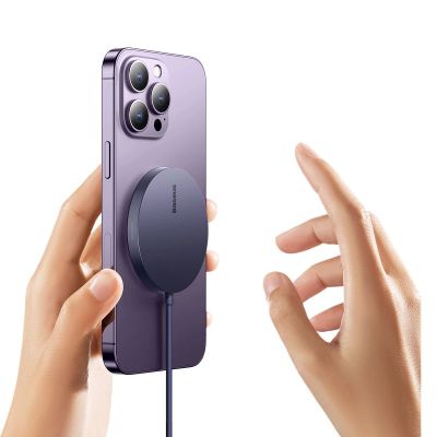 3. Baseus Simple Mini3 magnetisches Ladegerät MagSafe Qi 15W lila