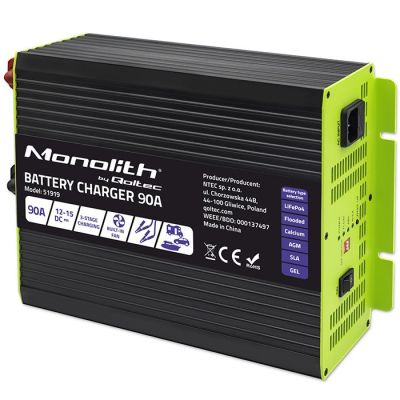 13. Monolith-Ladegerät für LiFePO4-, AGM-, GEL- und SLA-Batterien, 90 A, 12 V, Schnellladung