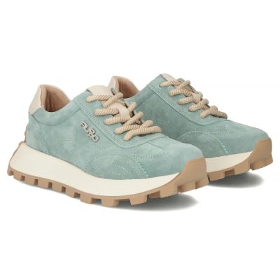 5. Grüne Plateau-Sneaker aus Leder, Modell Filippo DP7498