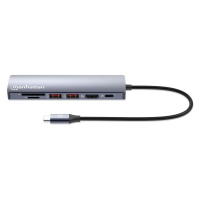 4. Manhattan 153966 Kabelgebundene Dockingstation USB 3.2 Gen 2 (3.1 Gen 2) Typ-C Silber