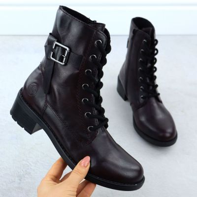 2. Damen-Ankle-Boots in Burgunderrot mit Schnalle, Rieker 75431-35