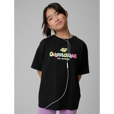 Locker geschnittenes Mädchen-T-Shirt mit Aufdruck 4F 4FJRSS26TTSHF4137-020S