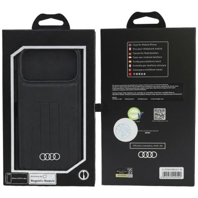 5. Audi MagSafe-Schutzhülle aus Kunstleder für iPhone 18 Pro Max / 17 Pro Max – Schwarz