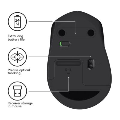 3. Logitech M330 Maus 910-004909 (USB 2.0; schwarz; optisch)