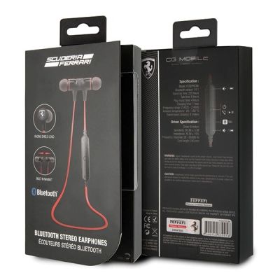 2. Ferrari FESEPRCB Bluetooth-Kopfhörer – Rot und Schwarz