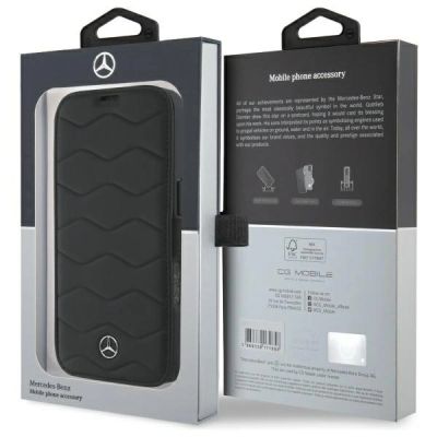 8. Mercedes MB Waves Lederhülle für iPhone 16 Pro Max – Schwarz