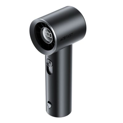Acefast YF1 Mini-Handventilator mit LED-Anzeige und stufenloser Luftstromregulierung – Schwarz