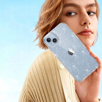 3. Tech-Protect FlexAir Hybrid-Hülle für Samsung Galaxy S23 FE – transparent und glitzernd
