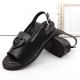 6. Filippo W PAW534A Keilsandalen aus Leder, schwarz