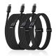 Baseus Wolfram Gold 100W USB-C Kabelset – USB-C 1 m, 2 m, 3 m – Schwarz