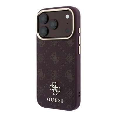 2. Guess Peony 4G MagSafe Hülle mit kleinem Logo für iPhone 17 Pro / 18 Pro – Burgunderrot