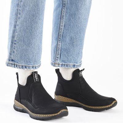 6. Schwarze, ungefütterte Damen-Ankle-Boots Rieker N3275-01