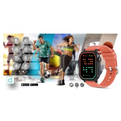 16. Gravity GT15-3 Smartwatch, rotes Silikonarmband + schwarzes Armband