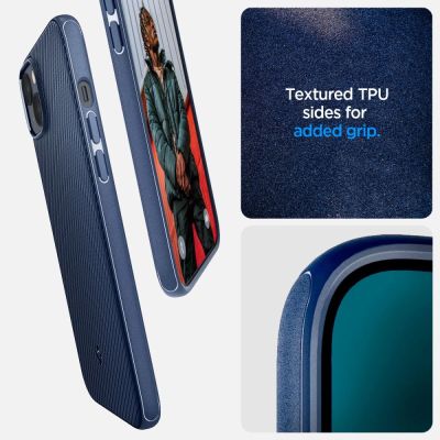 7. Spigen Mag Armor Hülle für iPhone 14 Plus – blau