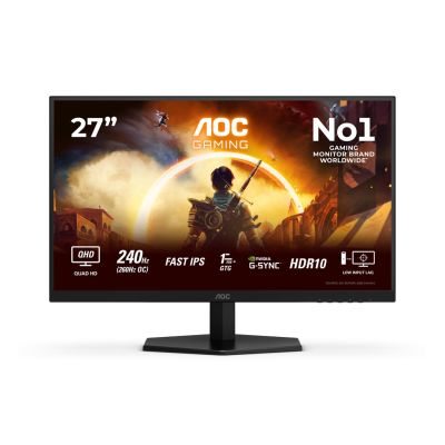 44. Monitor AOC Certified Q27G42ZE 27" IPS QHD 16:9 260 Hz 1 ms 2560 x 1440 Pixel 300 cd/m² Anzahl HDMI-Anschlüsse: 1 Schwarz