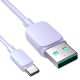 4. Joyroom Multi-Color Series A14 USB-A/USB-C 3A-Kabel 1,2 m – Lila
