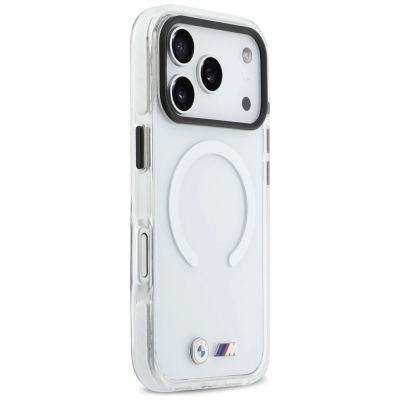 4. BMW M IML Stoßfeste MagSafe-Hülle mit Metalllogos für iPhone 17 Pro Max – Transparent