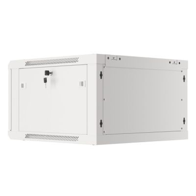 2. LANBERG Wandregal 19" 6HE 600x600 Metalltür Grau (Bausatz) WF01-6606-00S